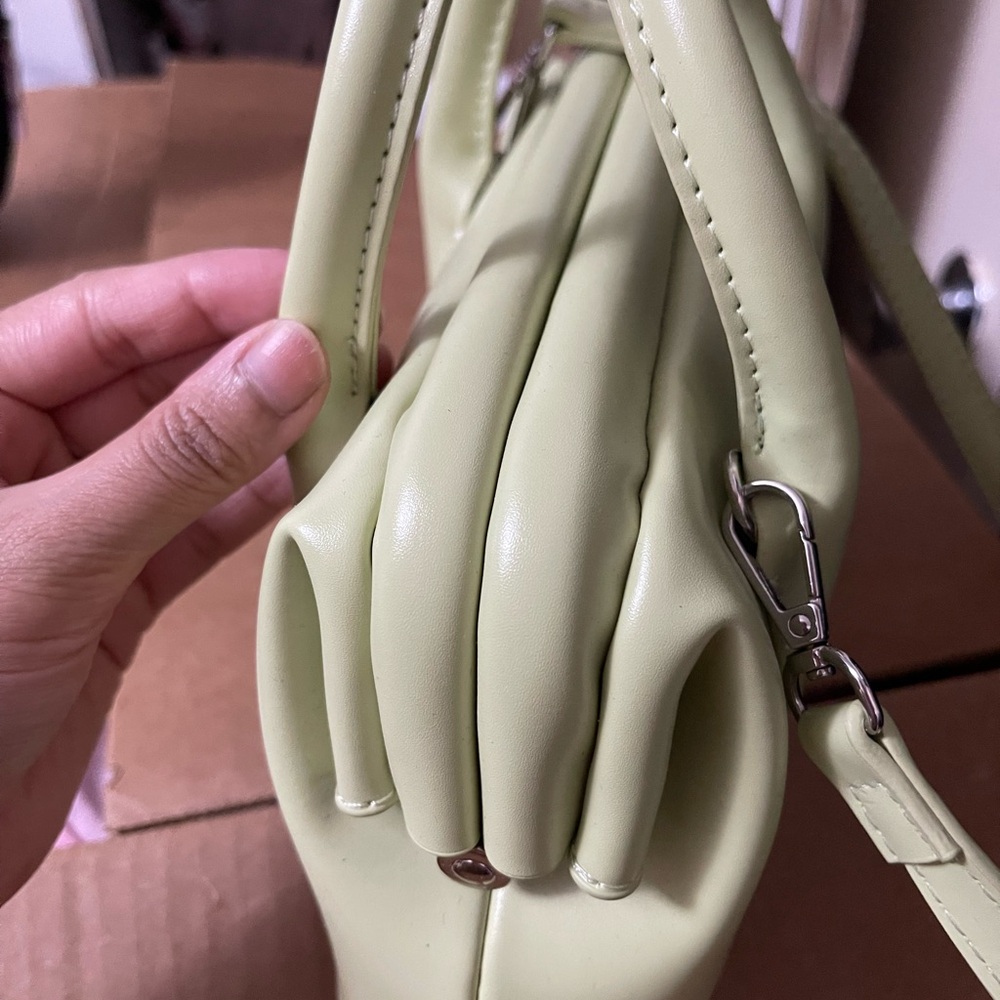 Soft Green Women's Top-Handle Crossbody Bag - Picture 3 of 5